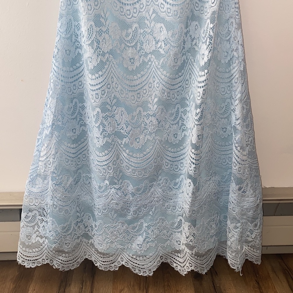 TS Couture Sky Blue Lace Long Mermaid Dress Gown - Picture 2 of 6